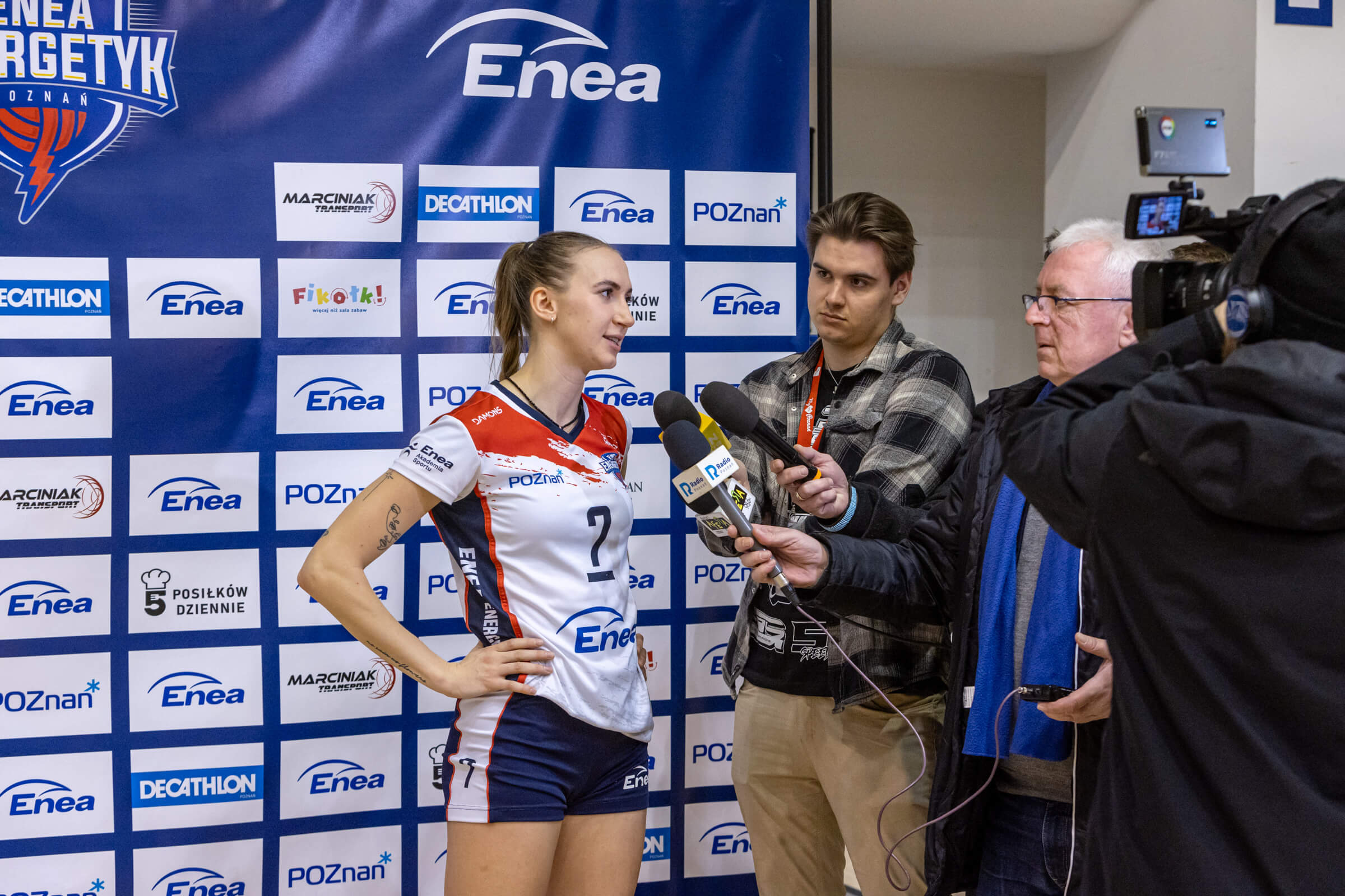 Anna Regulska, kapitan drużyny Enea Energetyk Poznań udziela wywiadu po mecz 1. Ligi Siatkówki Kobiet: Enea Energetyk Poznań - San-Pajda Jarosław 1:3 (22:25, 19:25, 25:22, 21:25)